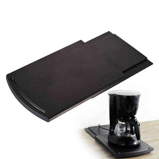 Sliding Coffee Maker Tray, Slider Kitchen Caddy Coffee Tray Mat, Under