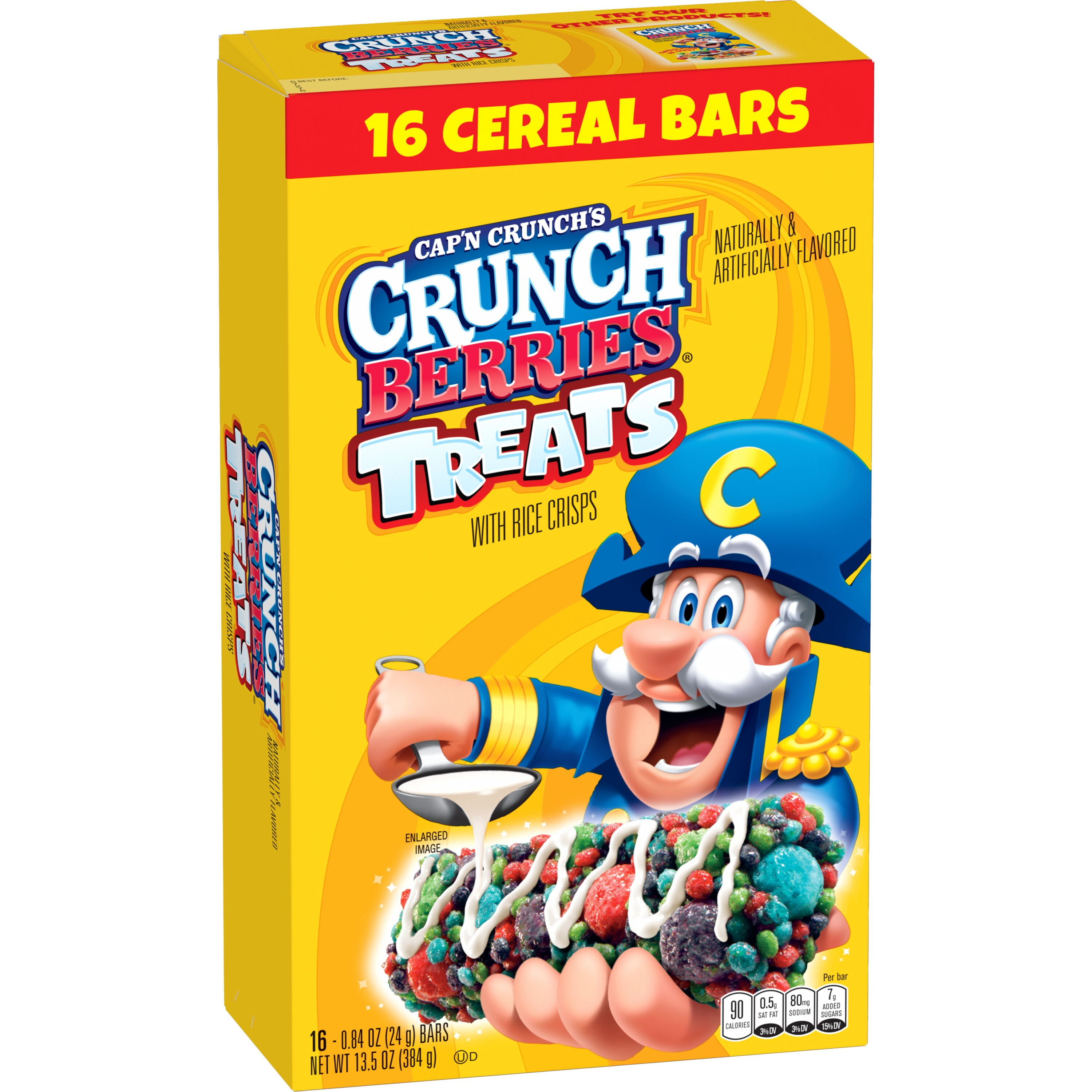 (8 pack) Cap'N Crunch Treat Bar, Crunchberry Flavor, 16 Count