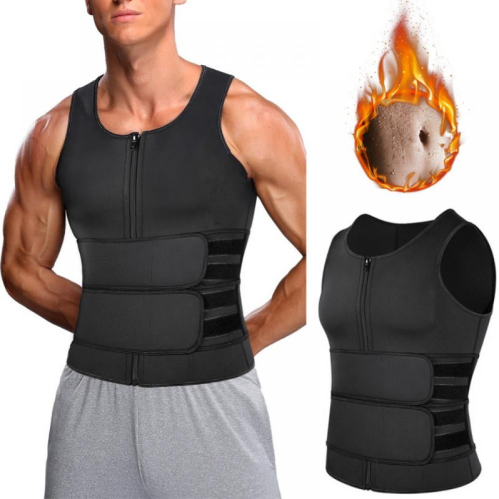 BY：Men Waist Trainer Vest Sauna Sweat Body Shaper Tank Top Slim Trimmer Shirt S