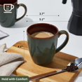 thumbnail image 2 of Juego de 4 tazas de café Pokini de cerámica, 400 ml, color marrón y verde, 14 onzas, 2 of 8