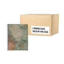 Miquel Rius Pack of 5 M Recycled 4 Subject Notebooks, Lined 11" x 8.5", 120 Sheets Heavyweight Paper, Subjects Separated by color, 3 Hole Punched, Micro-Perforated, EcoMap Design