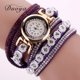 thumbnail image 1 of Reloj de pulsera de cuero Duoya Reloj de pulsera de cuarzo con diamantes de imitación (púrpura) Tmvgtek Para estrenar, 1 of 6