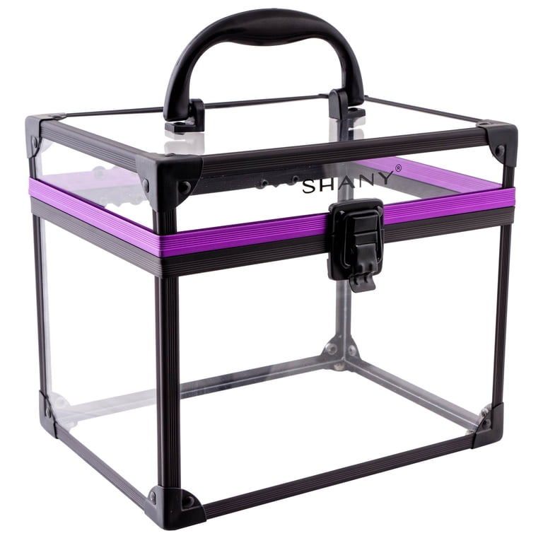 Clear Extra Large Cosmetic Train Case with Secure Closure photo 2