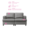 thumbnail image 3 of MUZZ Fabric Sofa Set, Modern Sofa Set Furniture, Upholstered Sofa Couches for Living Room, Bedroom (Sofa&Loveseat, Light Grey), 3 of 5