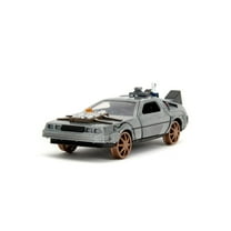 Back to The Future Part III 1:32 Time Machine Rail Wheels Die-Cast Car, Toys for Kids and Adults