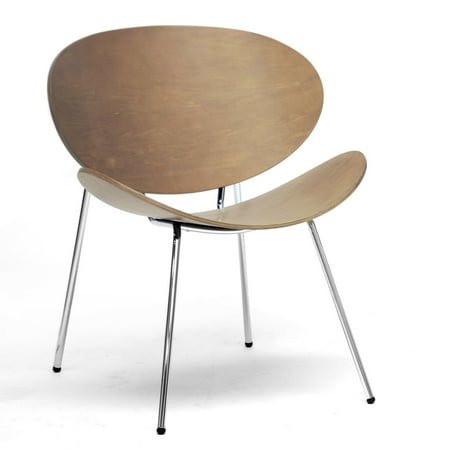 Baxton Studio Reaves Walnut Effect Mid-Century Modern Accent Chair