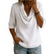 thumbnail image 2 of Neewe Women's 3/4 Sleeve Shirts Classic Solid Color Clow Neck Casual Work Tops Blouses Daily Outfits, 2 of 6