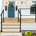 thumbnail image 3 of BeesClover 3/4/5 Step Handrail for Outdoor & Indoor Steps, Heavy Duty Steel Stair Railing, Non-Slip Grip & Weatherproof, Easy to Install for Deck, Porch, 3 of 8