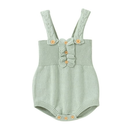 

Baby Boys Bodysuit Solid Color Knit Cotton Sleeveless Wide Shoulder Strap Sweater Newborn Kids Children Cartoon Fashion Outwear Streetwear Spring Summer Rompers Jumpsuits