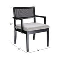 thumbnail image 2 of Creative Co-Op Crawford Mid Century Modern Solid Wood Black Arm Chair with Woven Black Cane Back and Cotton Blend Upholstered Seat, Heathered Grey, 2 of 8