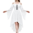 thumbnail image 3 of UDAUDU Women's Witch Halloween Dress Renaissance Vintage Gothic Dress Medieval With Trumpet Sleeves Halloween Party Costume White L, 3 of 8