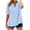Sky Blue, variant on Button Down Shirts for Women Spring Summer V Neck Short Sleeve Tops Plaid Print Loose Casual Tops L