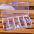 thumbnail image 2 of 10 Compartments Transparent Plastic Jewelry Pills Organizer Storage(White), 2 of 4