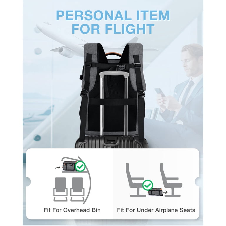 Bagsmart 40L Travel Backpack, Expandable Carry-On, Gray photo 4