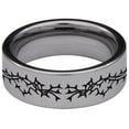 thumbnail image 4 of Wolf and Roses Tungsten Carbide Ring, 4 of 6