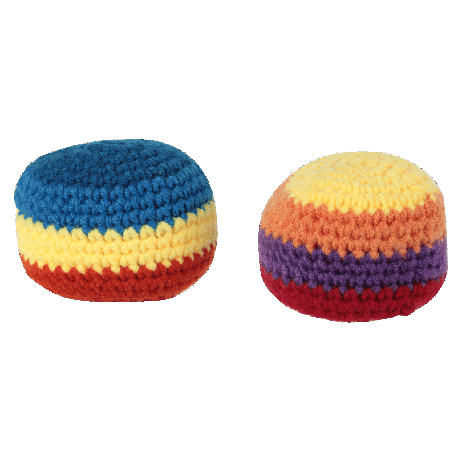 Crochet Footbag 2-Pack – 2.25 x 2 in, 40g Kick Sack Balls for Adults & Kids, Juggling & Stress Relief Toy