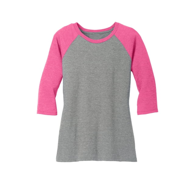 Ragüen de Gravity Threads 3/4 de manga raglán - Fucsia Frost / Gray Frost - Grande Gravity Threads Camiseta de manga corta