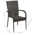 thumbnail image 4 of vidaXL 7 Piece Garden Dining Set Poly Rattan Brown, 4 of 5