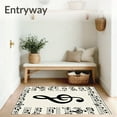 thumbnail image 3 of ODIKA 3'x5' Machine Washable Non-Slip Area Rug, Treble Clef Artistry Yarn Handicraft High Traffic Rug with Pad, Beige, 642647, 3 of 8