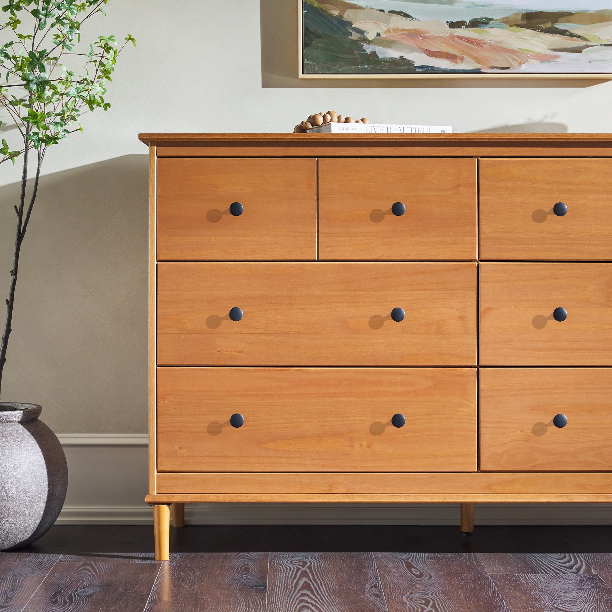 knee length dresses for ladies Sloane 6-Drawer Modern Solid Wood Dresser with Metal Handles – Walker Edison main image 1
