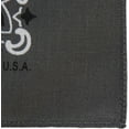thumbnail image 3 of American Made Charcoal Gray Western Paisley Bandanas - Dozen Packed 22x22, 3 of 3