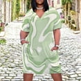 thumbnail image 2 of Abstract Green Marble Design Loose Pocket Dress Dresses Summer Summer Dresses for Women, 2 of 9