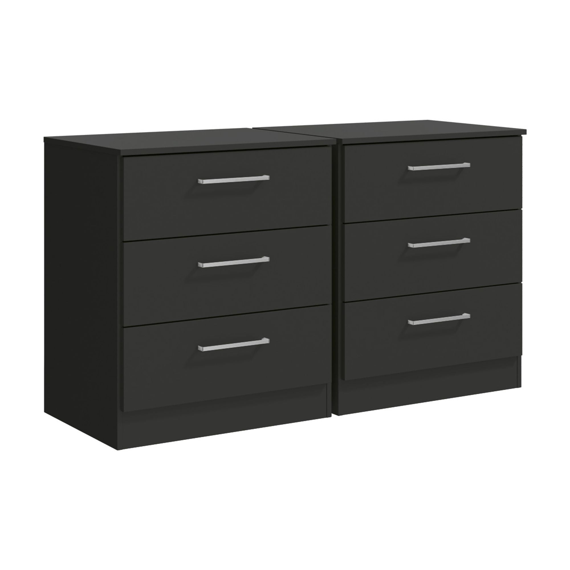 Kappesberg Jolyne 3-Drawer (Set of 2)  Black, Dresser Combo, Adults and Teens, for Bedroom.