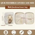 thumbnail image 5 of TSOVTHRID Cross Floral White Print Bible Case for Women Men, Bible Cover with Portable Handle, Quilted Carrying Book Case with Pockets and Zipper, Christian Gift, 5 of 7