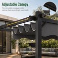 thumbnail image 5 of 10x12 FT Outdoor Pergola with Retractable Shade Canopy, Extra Large Patio Shelter Pavilion with Aluminum Frame & Roller Shade Curtains for Patio, Backyard, or Deck, 5 of 9