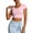 Pink, variant on Summer Tops for Women 2026 Trendy Short Sleeve Mini Shirts Round Neck Solid Blouse Skinny Fit Crop Tops Quick Dry Athletic Pullover
