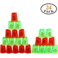 thumbnail image 6 of Quick Stack Cups Stacking Cup Classic Speed Training Game Family Toys for Boys Girls Kids DEWEL Red Green Plastic, 6 of 7