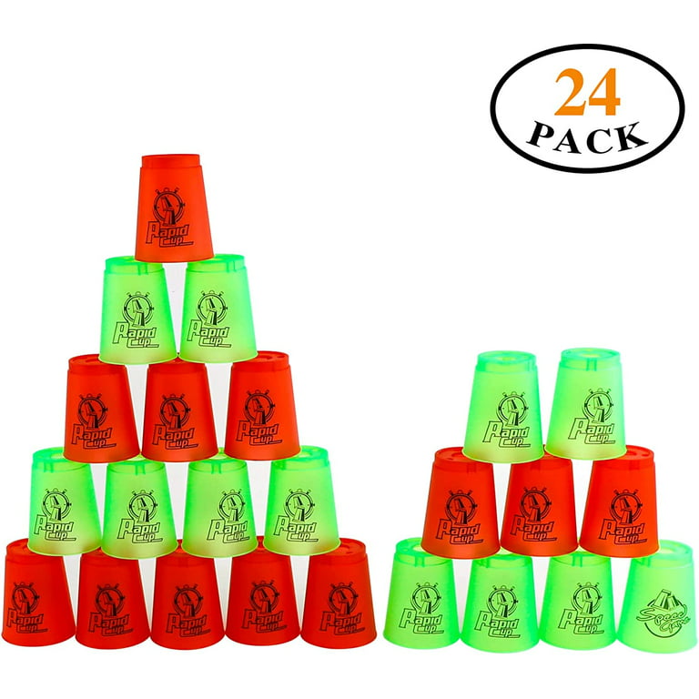 DEWEL 12 Pack Stacking Cups Quick Stack Cups with 15 Stack Ways, Classic  Stack Toys BPA-Free Material, Boys Girls Kids Family Speed Training Game  Gift Set, Multi-Colored 