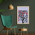 thumbnail image 2 of Fruits Wall Art with Frame, Black Tree with Ripe Red Nutritious Fruit Flourishing Nature Garden Forest Art, Printed Fabric Poster for Bathroom Living Room, 23" x 35", Lilac Black Red, by Ambesonne, 2 of 2