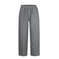 thumbnail image 4 of Women's Casual Pants Summer Pants For Women Casual Pants Stripe Print Side Button Trendy Pants Baggy Elastic Waist Straight Leg Comfy Trousers,Black Women's Casual Pants XXXL, 4 of 5
