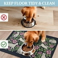 thumbnail image 5 of Dog Food Mats for Floors Waterproof, Absorbent Quick Dry Pet Cat Food Mat, Water Bowl Mats Pet Feeding, Eco-Friendly Accessories Pet Supplies (12"x20",Black Flower), 5 of 6