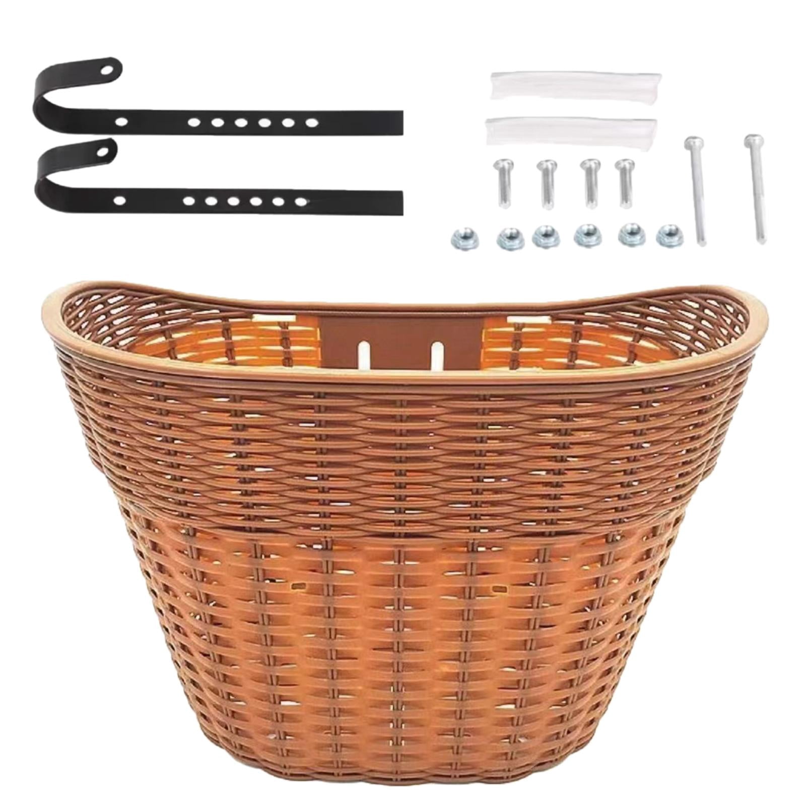 DimyFew Bicycle Basket for The Front, Luggage Carrier Basket for Excursions And Shopping brown