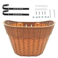thumbnail image 2 of AMLESO Front Basket Storage Basket Carrier Easy to Install Bike Front Basket Cargo Rack for Grocery Shopping Cycling brown, 2 of 10