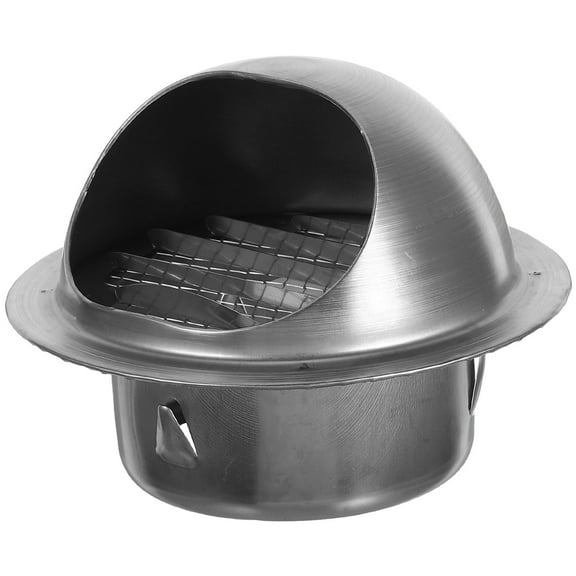 HOMEMAXS  Stainless Steel Hood Exterior Vent Covers Round Dryer Silver