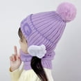 thumbnail image 6 of iHPH7 Hat and Scarf Set for Girls Winter Hat Kids Scarf Neck Warmer Beanie and Scarf Set Warm Beanie Winter Accessories Purple One Size, 6 of 9