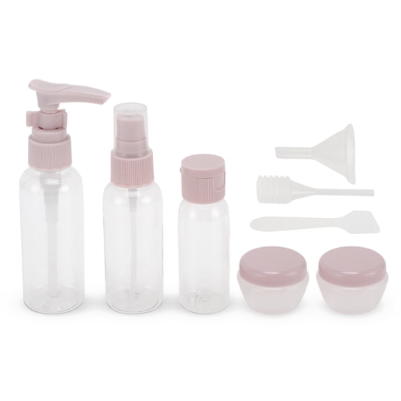 Unique Bargains 1 Set Travel Container Set Portable PE Travel Bottles Set Pink