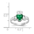 thumbnail image 3 of 14K White Gold Ring Band Themed (05) May Synthetic Birthstone, Size 8, 3 of 5