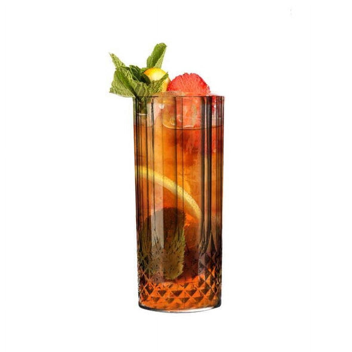 Smarty 14 oz. Clear Crystal Cut High Ball Plastic Glasses 48ct