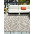 thumbnail image 3 of Unique Loom Outdoor Safari Collection Area Rug - Tsavo (10' Square Gray/Ivory), 3 of 11