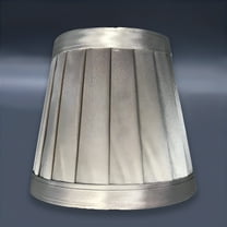 HIBIBUD Vintage Solid Color Fabric Pleated Lampshade Replacement Drum Light Fixture Small Lamp Shades for Table Chandelier Floor Lamp 3.15X4.7X4.3" Silver