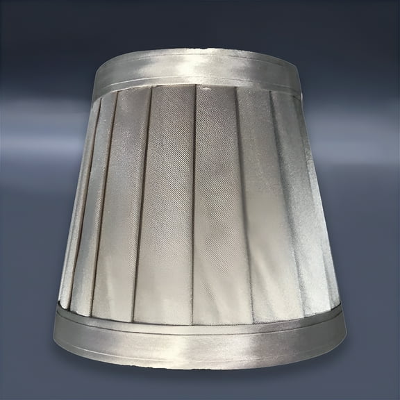 HIBIBUD Vintage Solid Color Fabric Pleated Lampshade Replacement Drum Light Fixture Small Lamp Shades for Table Chandelier Floor Lamp 3.15X4.7X4.3" Silver