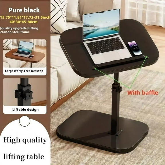 Portable adjustable folding table, laptop table, suitable for home office tables, coffee tables and bedside sofas. Strong metal frame, saves space and easy to move. It can be raised and rotated.