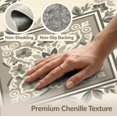thumbnail image 6 of ODIKA 6'x9' Washable Area Rug Distressed Medallion Panel With Farmhouse Floral Vine Corners Boho Flowing for Dining Room, Under Table, Office Décor, Non-Slip Chair-Friendly, 6 of 7