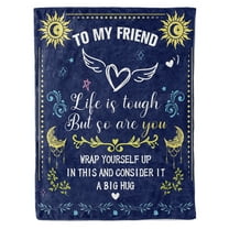 Funnil Best Friend Blanket Bestie Throw Blanket for Women,Birthday Gifts Friendship Blanket for Female Friends, 50"x60",Dark Blue