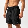 thumbnail image 5 of Besolor Mens Workout Shorts Wide Leg Elastic Waisted Drawstring Lightweight Casual Outdoor Running Short Pants(3X-Large,Black), 5 of 5