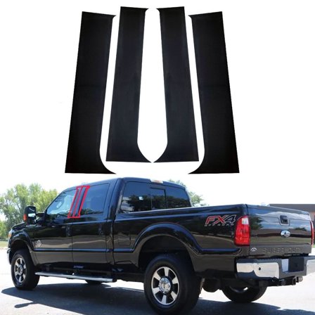 4pcs Glossy Black Pillar Posts Window Door Covers Trim For Ford F-250 1999-2014